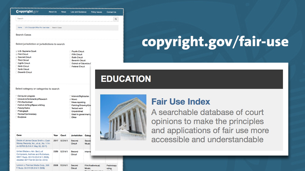 Image of Fair Use Index webpage